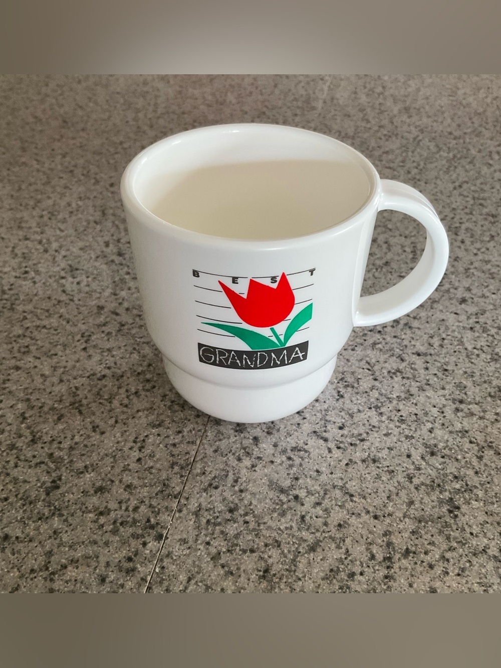 Vintage 1990s Tupperware Brand, “Best Grandma” w/Tulip Motif Mug